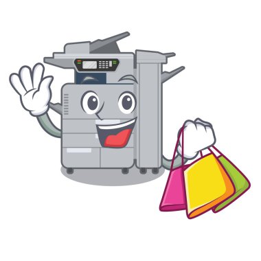 Karikatür izole Alışveriş fotokopi makinesi