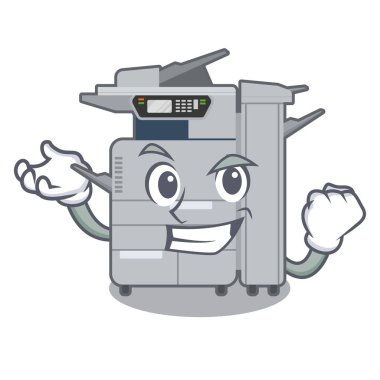 Successful copier machine isolated in the cartoon clipart