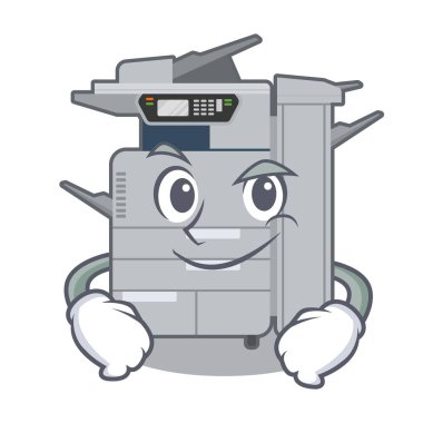 Karikatür izole smirking fotokopi makinesi