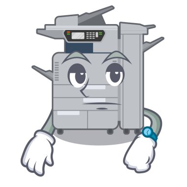 Karakter sandalyesiyanında bekleyen fotokopi makinesi