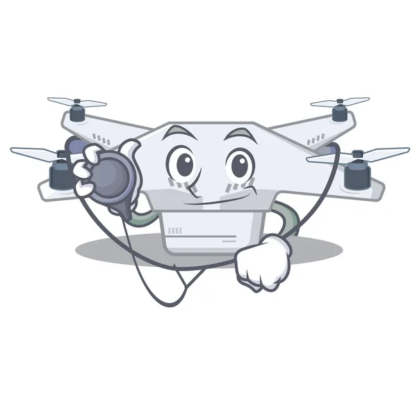 Doctor drone aislado con en la mascota — Vector de stock