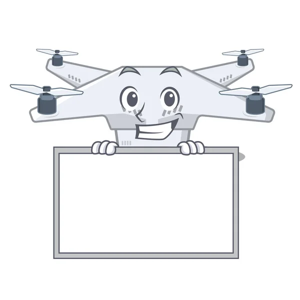 Grinning with board drone isolated with in the mascot — Stock Vector