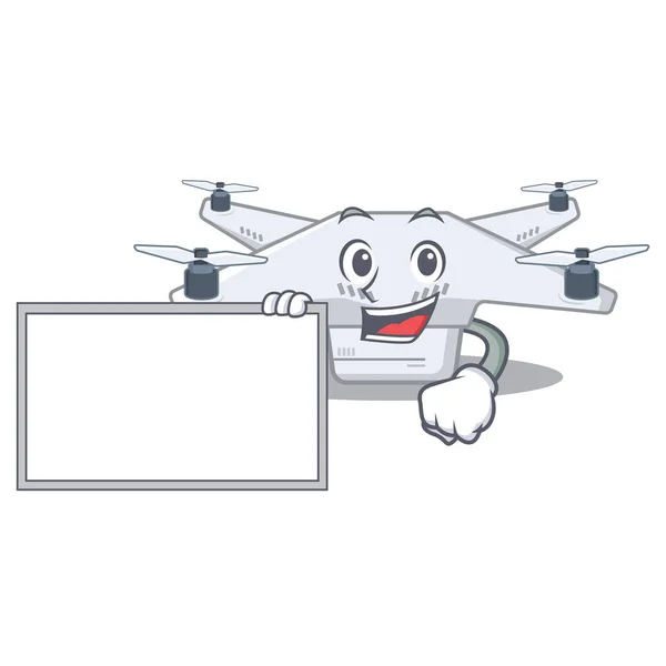 Avec drone de conseil isolé avec dans la mascotte — Image vectorielle