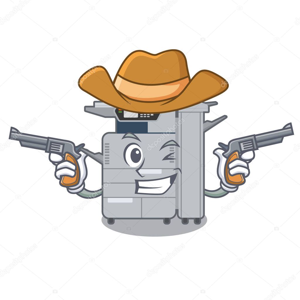 Cowboy copier machine in the cartoon shape