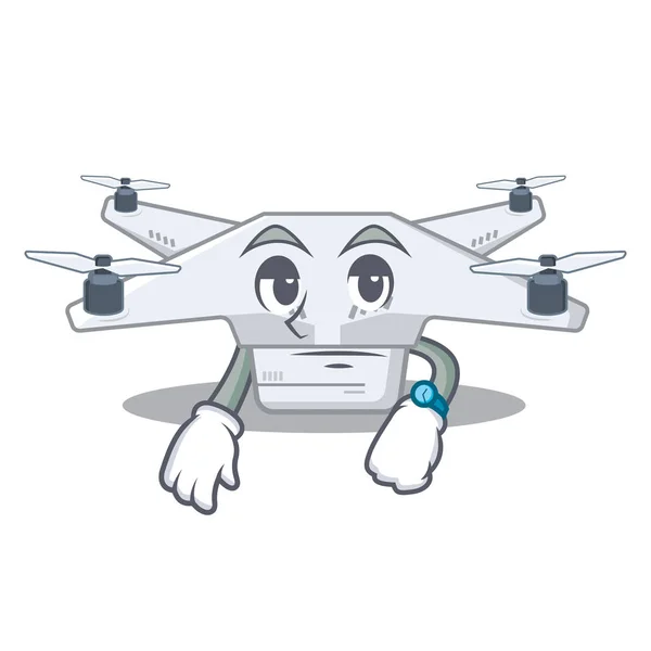 Drone d'attente sur une table de dessin animé en bois — Image vectorielle