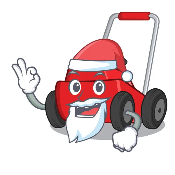 Santa Cartoon kosiarka w magazynie — Wektor stockowy