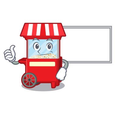 Karakter şeklinde Board popcron makinesi ile thumbs up