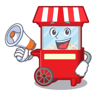 Karakter şeklinde megafon popcron makinesi ile