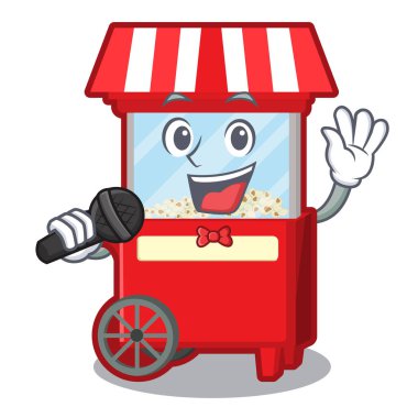 Maskot içinde izole patlamış mısır makinesi