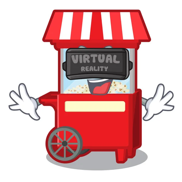 Máquina de palomitas de realidad virtual aislada en la mascota — Archivo Imágenes Vectoriales