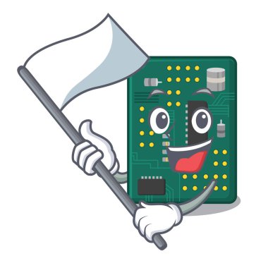 Bayrağı ile karikatür PCB devre kartı