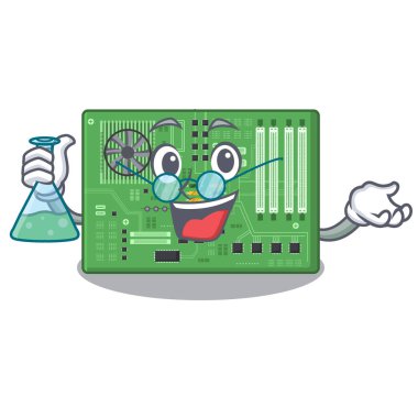 Bir karikatür şeklinde Profesör anakart