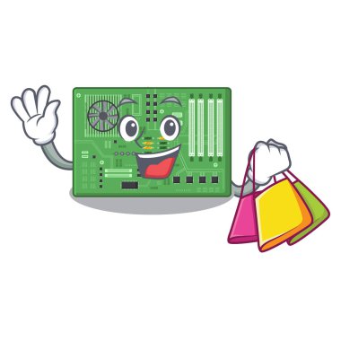 Bir karikatür şeklinde alışveriş anakart