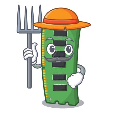 Çiftçi RAM hafıza kartı karikatür izole