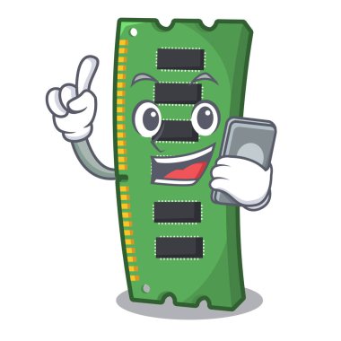 Telefon RAM bellek kartı karikatür izole
