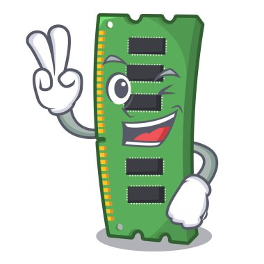 İki parmak RAM bellek kartı maskot şekli