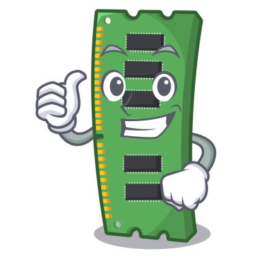 Thumbs up RAM bellek kartı maskot şekli