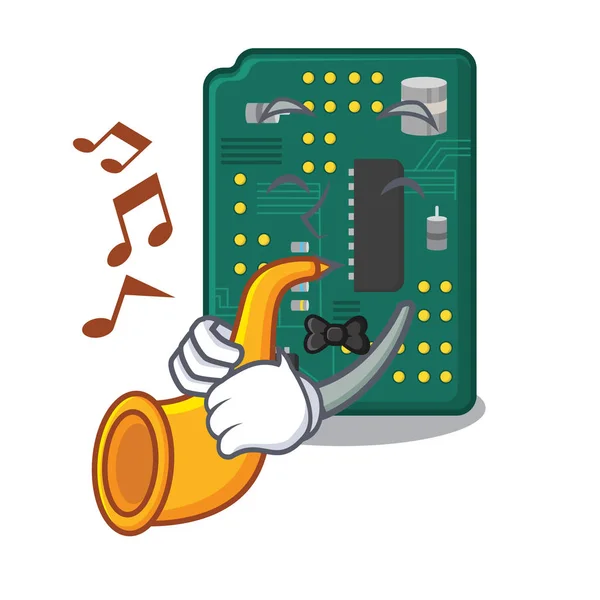 Avec circuit imprimé trompette en caractères PC — Image vectorielle