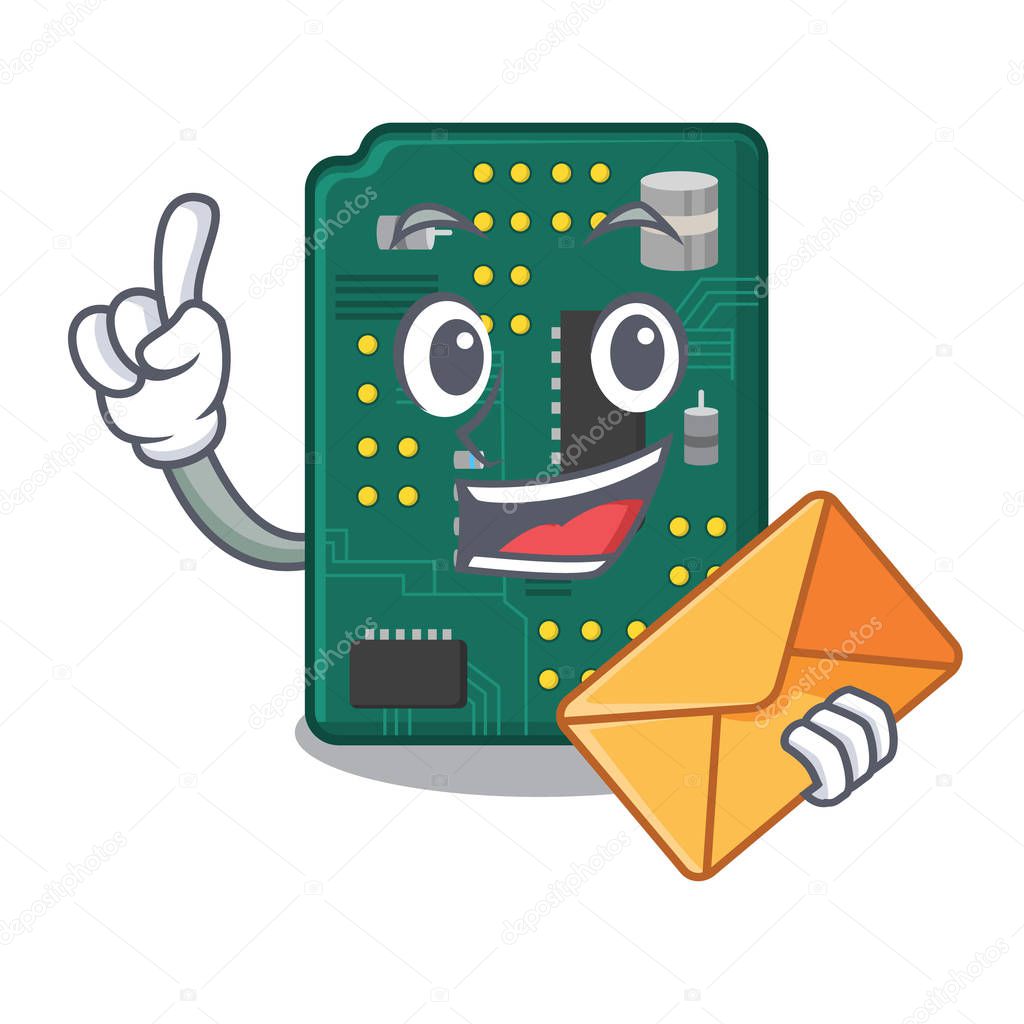 With envelope circuit board pcb in cartoon shape
