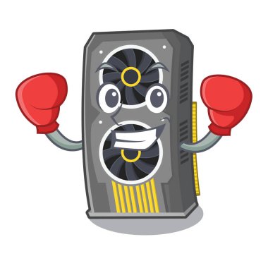 Şekil maskot video grafik kartı boks