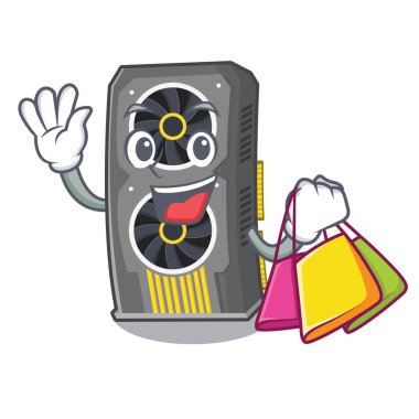 Karikatür ile izole Alışveriş video grafik kartı