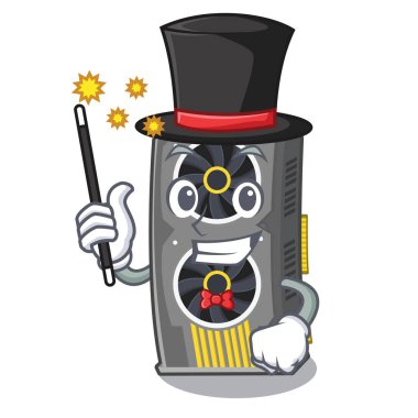 Karikatür sandalye üzerinde Magician video grafik kartı