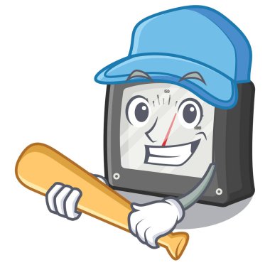 Maskot izole beyzbol amper metre oynamak