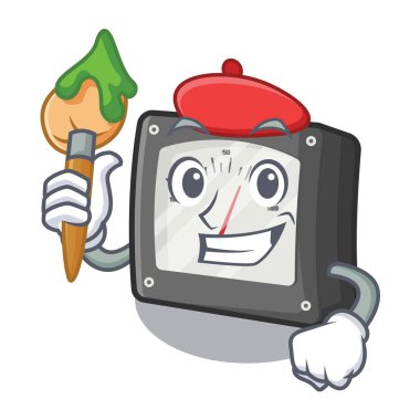 Sanatçı amper metre maskot izole