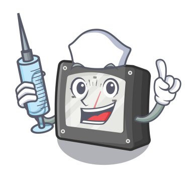 Karikatür şeklinde Hemşire amper metre