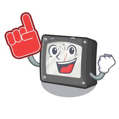 Karikatür tablo üzerinde köpük parmak amper metre