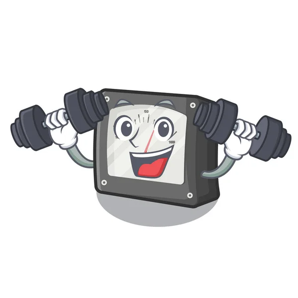 Fitness ampèremeter geïsoleerd in de mascotte — Stockvector