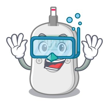 Dalış diyabet kontrol makinesi karikatür izole