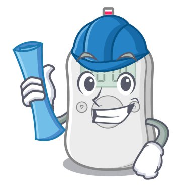 Mimar diyabet kontrol makinesi karikatür izole