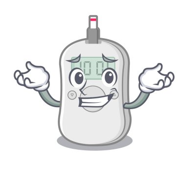 Sırıtan diyabet kontrol makinesi karikatür izole