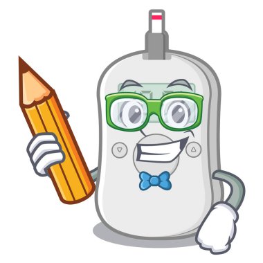 Öğrenci diyabet kontrol makinesi karikatür izole