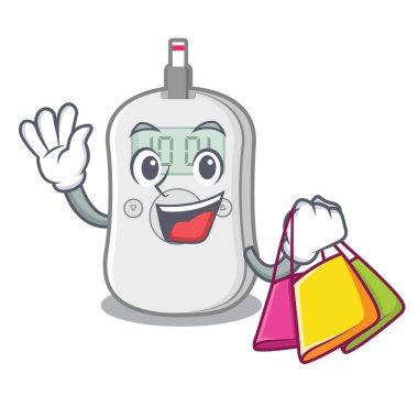 Alışveriş diyabet kontrol makinesi karikatür izole