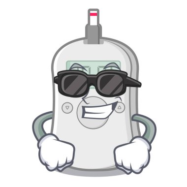 Süper serin diyabet kontrol makinesi karikatür izole