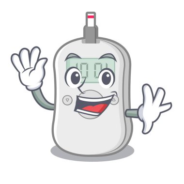 Sallanan diyabet kontrol makinesi karikatür izole