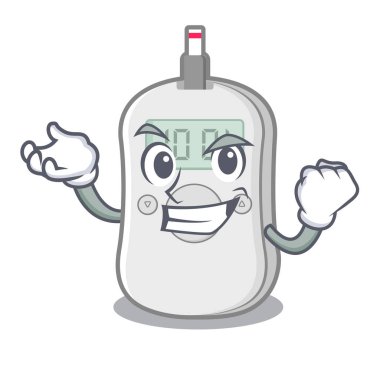 Başarılı diyabet kontrol makinesi karikatür izole