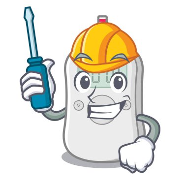 Otomotiv diyabet kontrol makinesi maskot masanın üzerinde