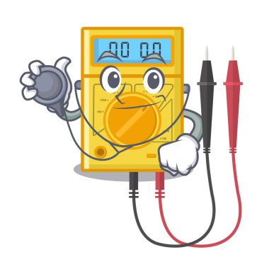 Maskot dolabında doktor dijital multimetre