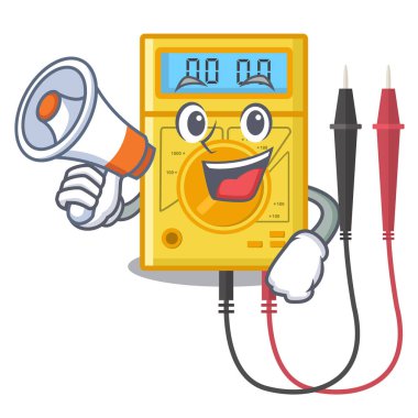 Maskot dolabında megafon dijital multimetre ile