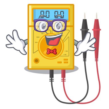 Geek dijital multimetre karakteri ile izole
