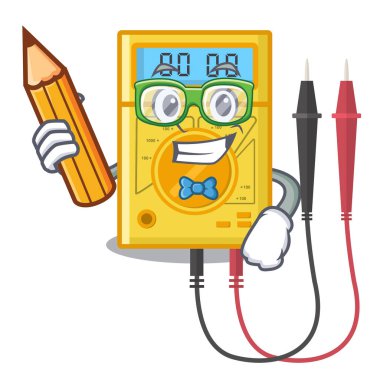 Öğrenci dijital multimetre karakteri ile izole
