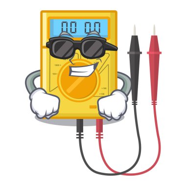 Süper serin dijital multimetre karakteri ile izole