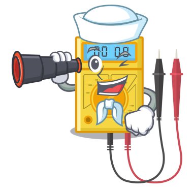 Karikatür şeklinde dürbün dijital multimetre oyuncaklar ile Denizci