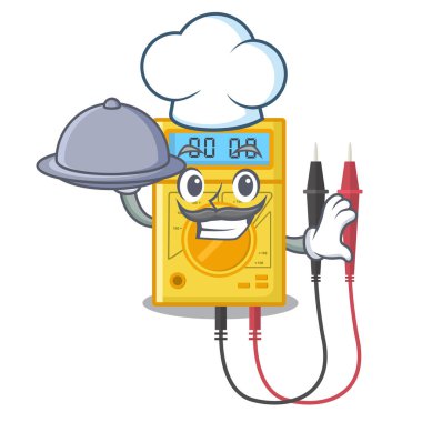 Karikatür şeklinde gıda dijital multimetre oyuncaklar ile Şef