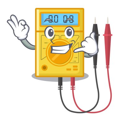 Bana dijital multimetre karikatür duvarına sopa arayın