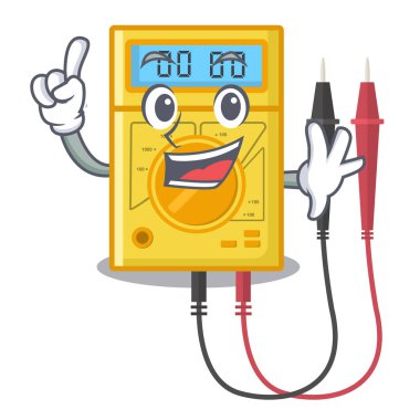 Parmak dijital multimetre karikatür duvarına yapışır