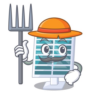 Karikatür izole Çiftçi güneş penels